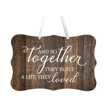 LifeSong Milestones Wedding Wall Hanging Signs For Ceremony And Reception For Couples - And So Together