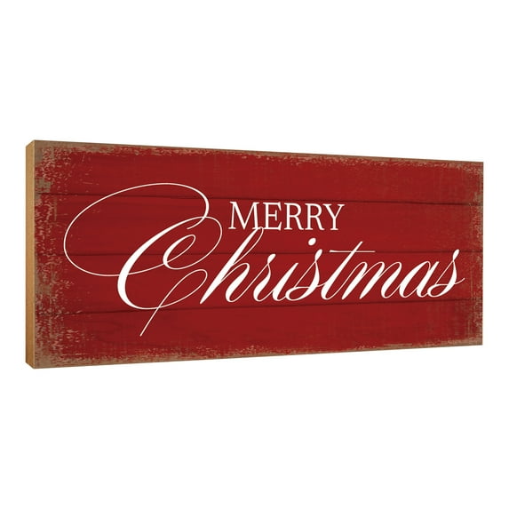 LifeSong Milestones Wood Merry Christmas Sign for Tabletop Christmas Decor