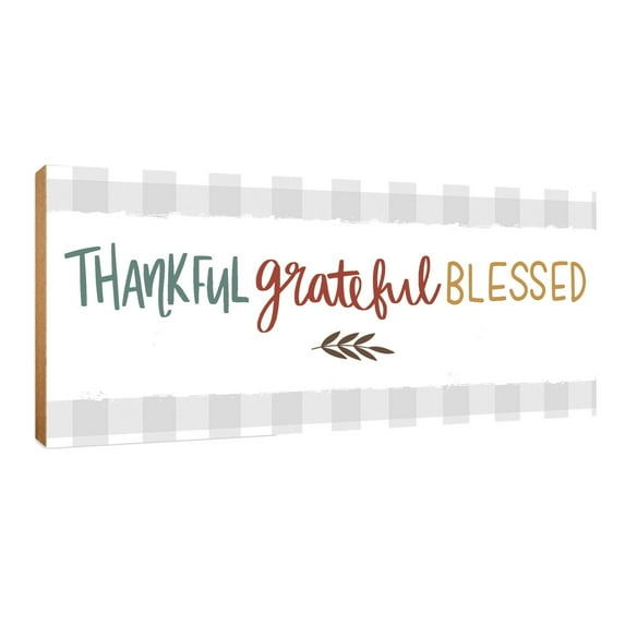 LifeSong Milestones Wooden Fall Decor, Tabletop Fall Decorations for Home - Thankful, Grateful