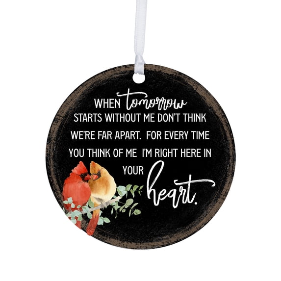 LifeSong Milestones Wooden Memorial Round Ornaments for Home Decor