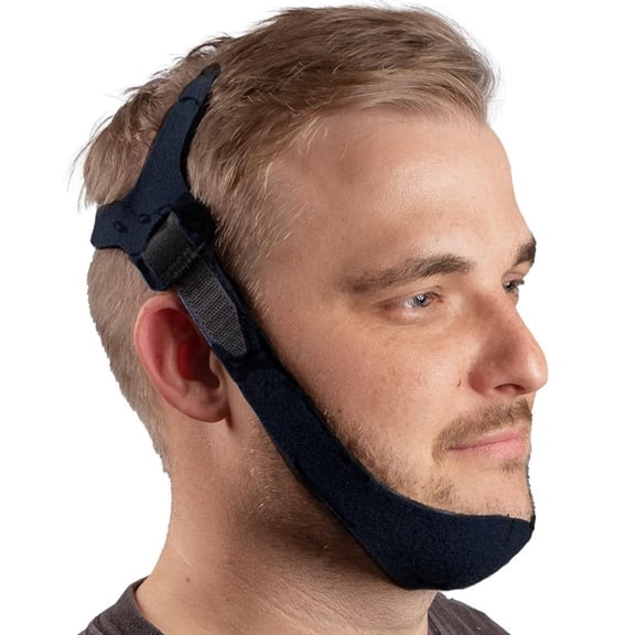 LifeSource Made in USA Anti Snoring Halo Chin Strap for CPAP Users, Chin Strap for Snoring Solution, Breathable, Adjustable, Latex Free, Comfortable Sleep Support for Men & Women, Snoring Support
