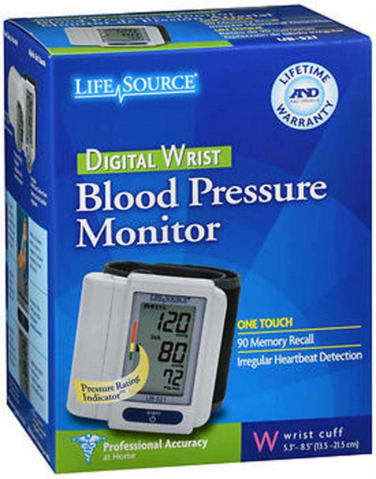 Lifehood Blood Pressure Monitor Battery Powered Advanced Fast 60 Records