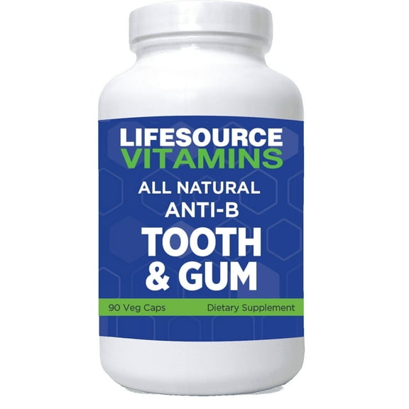 LifeSource Vitamins Anti-B Tooth and Gum Support with Natural Herbs - 90 Vegetarian Capsules