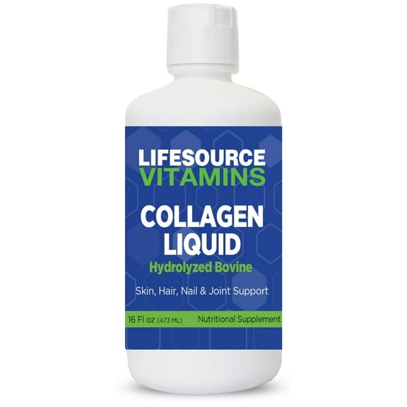 LifeSource Vitamins Collagen Liquid - 16 fl oz, Type 1 & 3, Liquid Collagen for Hair Skin, Nails & Joint Support