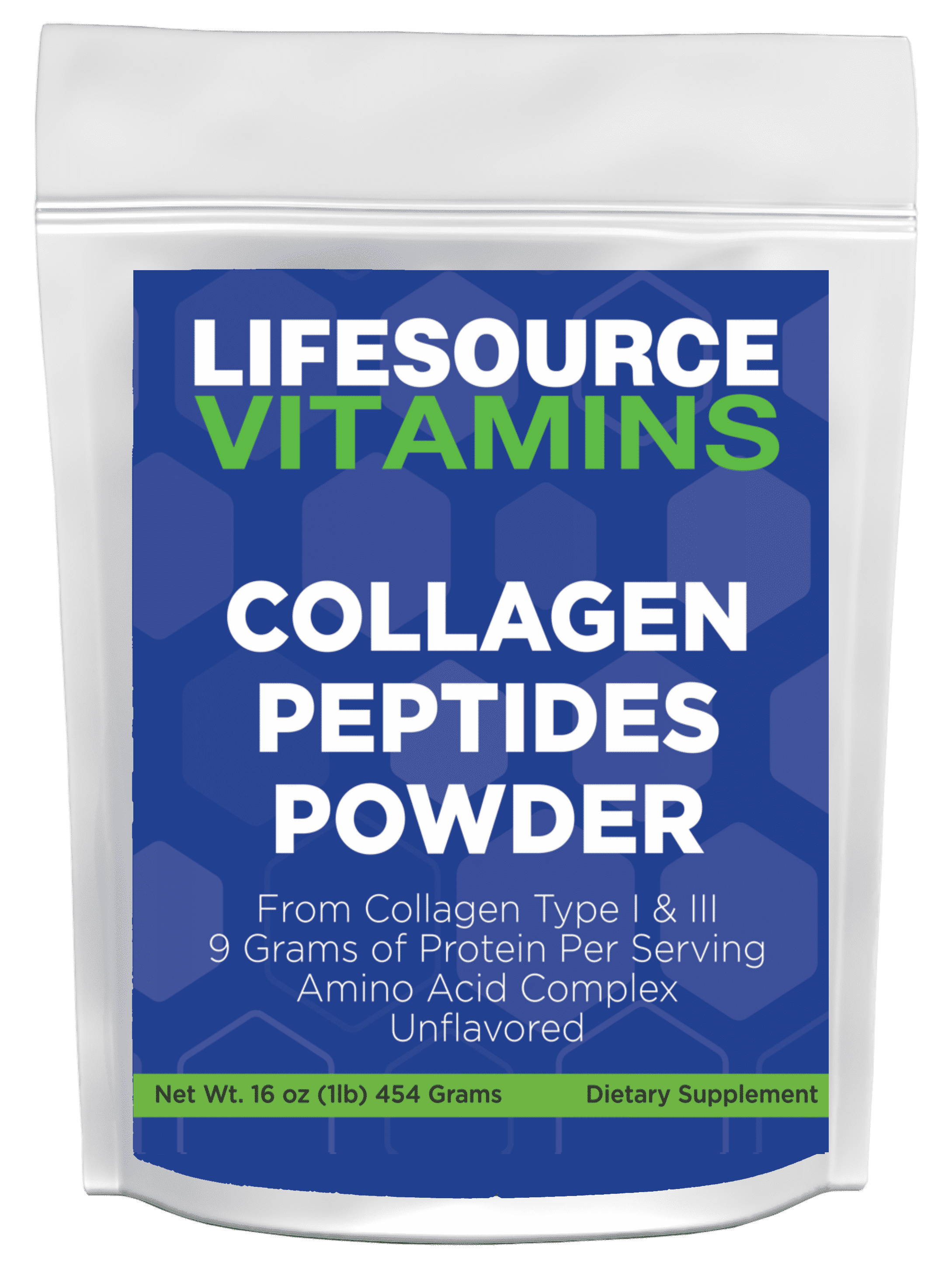 LifeSource Vitamins Collagen Peptides Powder – Hair, Skin, Nail & Joint Health, Collagen Type I & III, 45 Serving