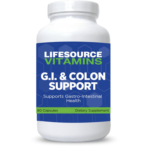 LifeSource Vitamins G.I. & Colon Support for Men & Women – Gut Health, 90 Capsules, 45-Day Supply