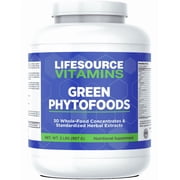 LifeSource Vitamins Green Phyto Foods Super Greens Powder - 2 lbs - 27 Veggies & 72 Minerals - Energy & Immune Support