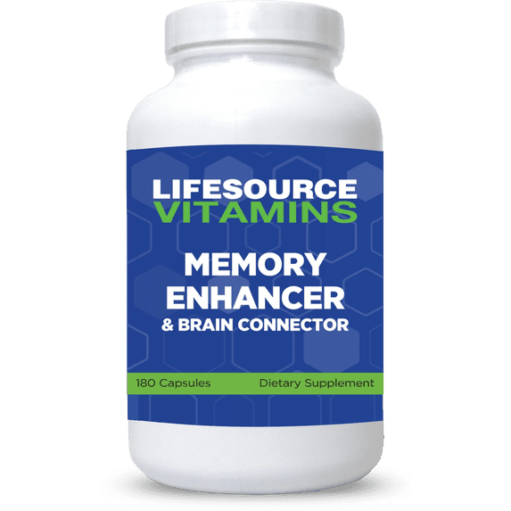 LifeSource Vitamins Memory Enhancer & Brain Connector Supplement - Ginkgo Biloba Brain Booster for Memory & Focus - 180 Capsules