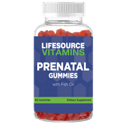 LifeSource Vitamins Prenatal Gummies w/ DHA-Omega 3   Complete Multi Vitamins for Women   60 Gummies