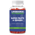 thumbnail image 1 of LifeSource Vitamins Super Fruits & Veggies Gummies - Tasty Strawberry-Watermelon Flavor for Adults & Kids - 60 Gummies, 1 of 5