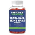 thumbnail image 1 of LifeSource Vitamins Hair, Skin & Nails Gummies with Biotin & Collagen, Passion Fruit Flavor - 60 Count, 1 of 5