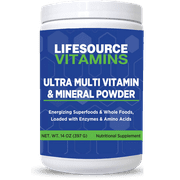 LifeSource Vitamins Ultra Mineral & Multivitamin Powder with Superfoods   Naturally Flavored Vitamin Powder - 14 oz