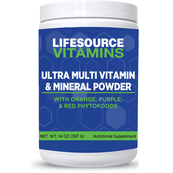 LifeSource Vitamins Ultra Mineral & Multivitamin Powder with Phytos  Naturally Flavored Vitamin Powder for Immune Support - 14 oz