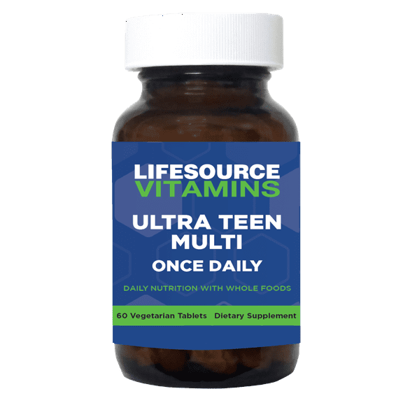 LifeSource Vitamins Ultra Teen Multivitamin 60 Veg Tabs  Daily Support with Calcium for Bone Health
