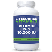 LifeSource Vitamins Vitamin D-3-250 mcg - 10,000 IU - 90 Softgels - High Potency