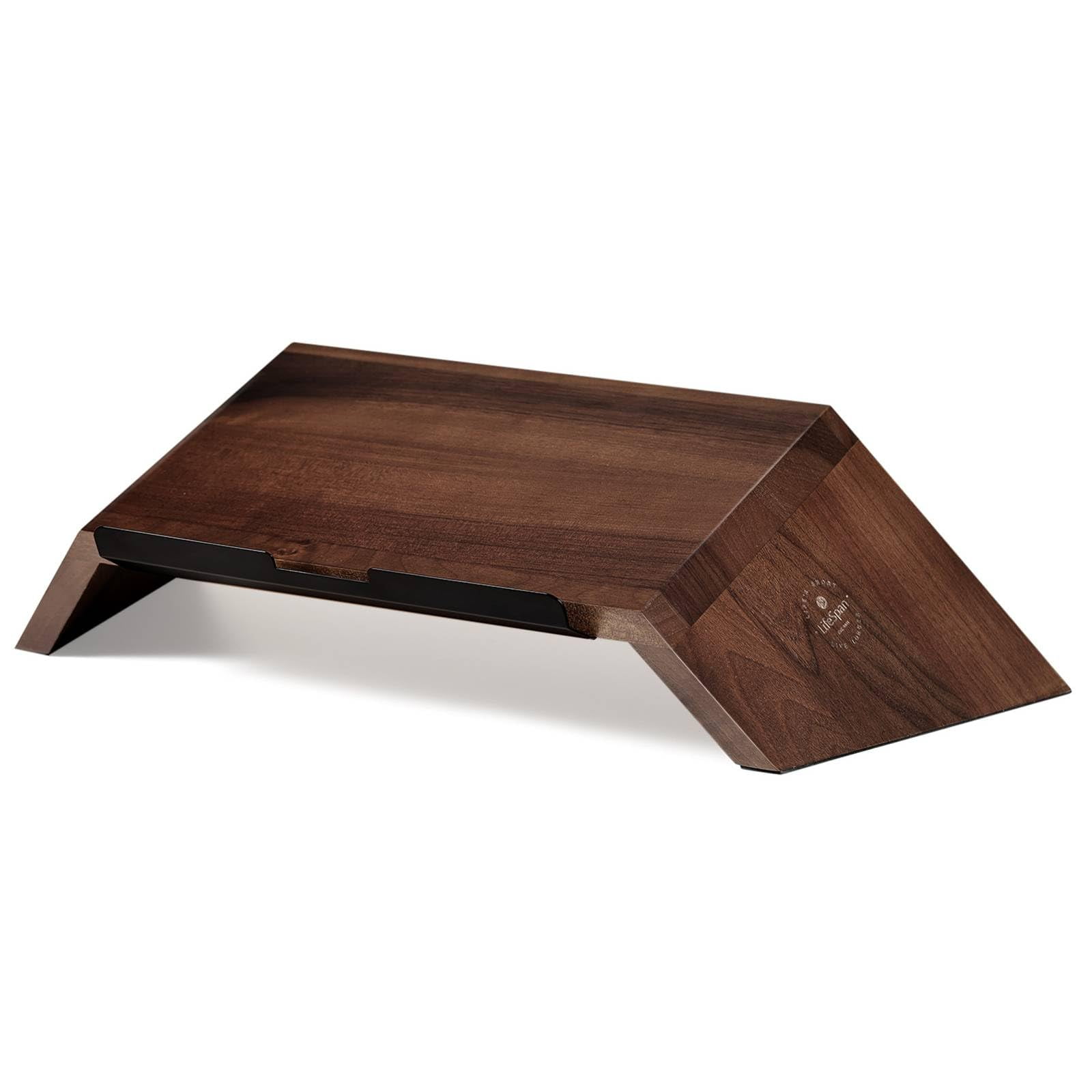 LifeSpan Fitness Ergonomic Wooden Laptop Stand, Desk Riser for 10-17.5" Laptops