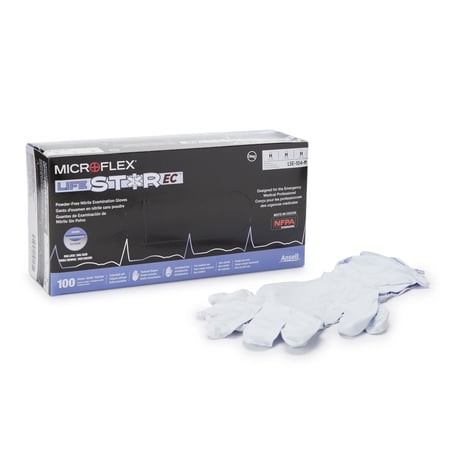 LifeStar EC Disposable Nitrile Exam Glove Extended Cuff Length MEDIUM LSE-104-M 100 per Box