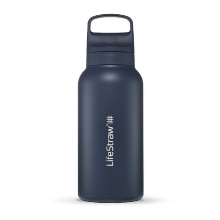 LifeStraw Go Series Stainless Steel Water Filter Bottle; 1L; Aegean Sea