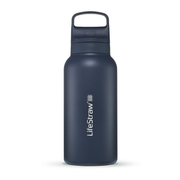 LifeStraw Go Series Stainless Steel Water Filter Bottle; 1L; Aegean Sea