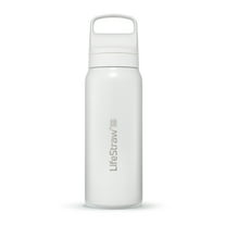 LifeStraw Go Series Stainless Steel Water Filter Bottle; 24oz; Polar White