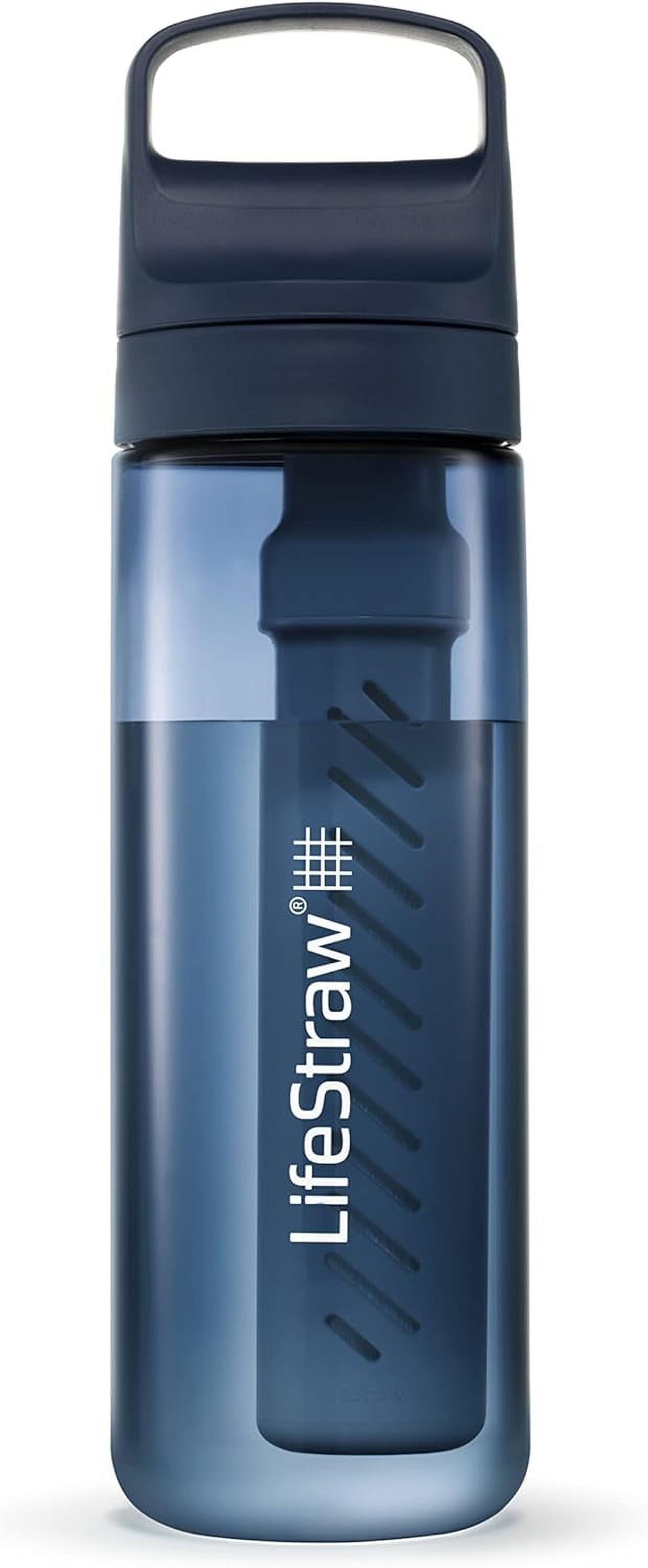 LifeStraw Go Series Water Filter - BPA-Free, Removes Bacteria, Parasites, Microplastics, Improves Taste, 22oz, Aegean Sea