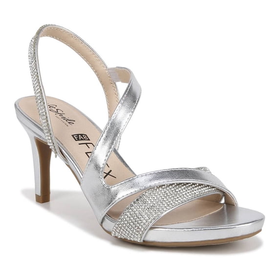 LifeStride Mia Glitz Women's Strappy Pumps Color: Silver Size: 8.5