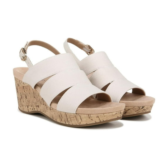 LifeStride Women's Darby Slingback Wedge Sandal Bone 8M