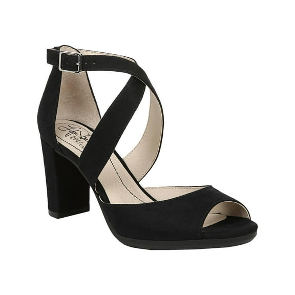 LifeStride Womens Allison Faux Suede Ankle Strap Evening Sandals
