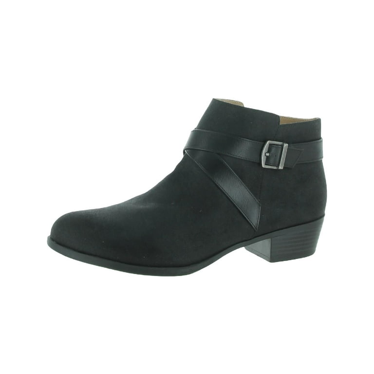 LifeStride Womens Ally Faux Suede Round Toe Ankle Boots Walmart