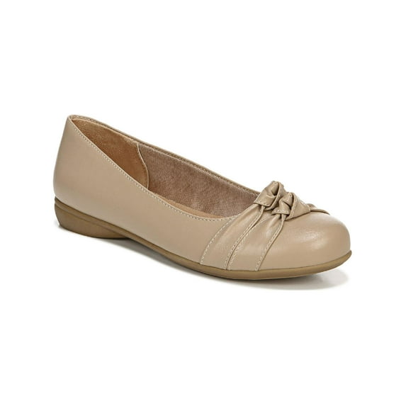 LifeStride Womens Anika Faux Leather Knot Front Ballet Flats