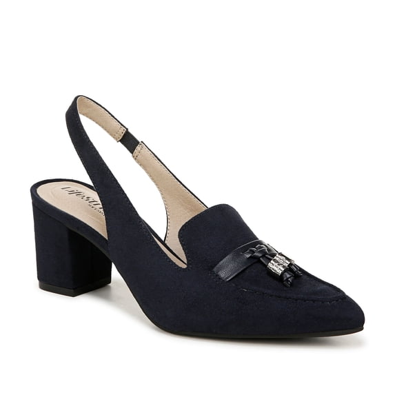 LifeStride Womens Audrey Slingback Block Heel Loafers - Medium & Wide Width