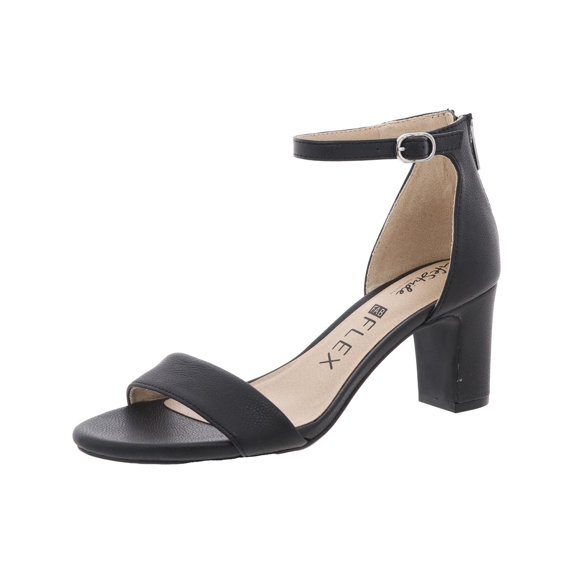 LifeStride Womens Block Heel Faux Leather Ankle Strap