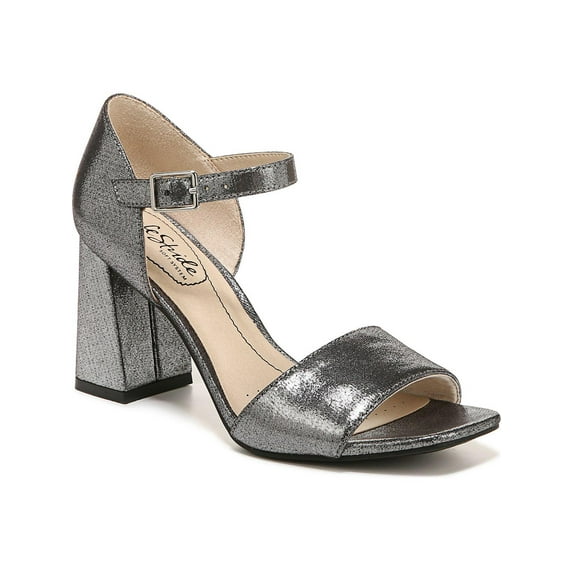 LifeStride Womens Bombshell Open Toe Sandal Block Heels