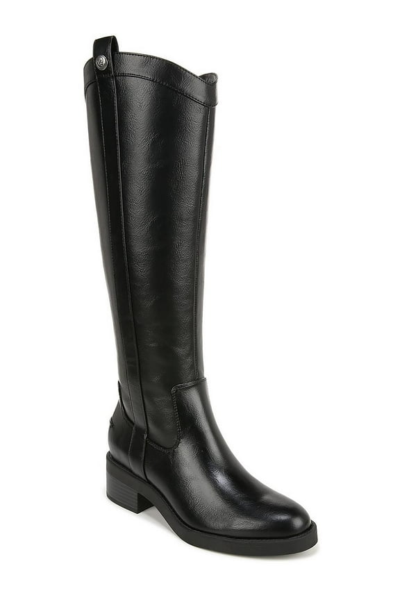 Womens Bridgett Block Heel Faux Leather Knee-High Boots