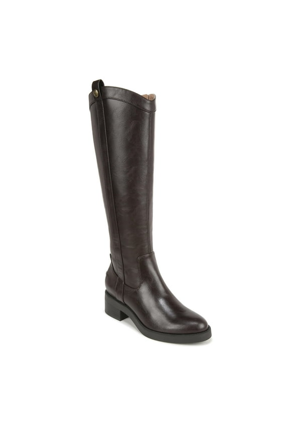 Womens Bridgett Knee High Riding Boots, Chocolate Faux Leather, 8.5 Wide