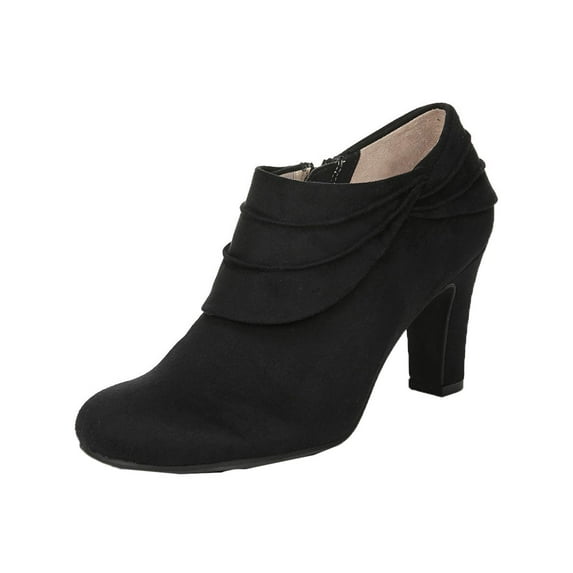 LifeStride Womens Corie Zipper Microsuede Ankle Boots