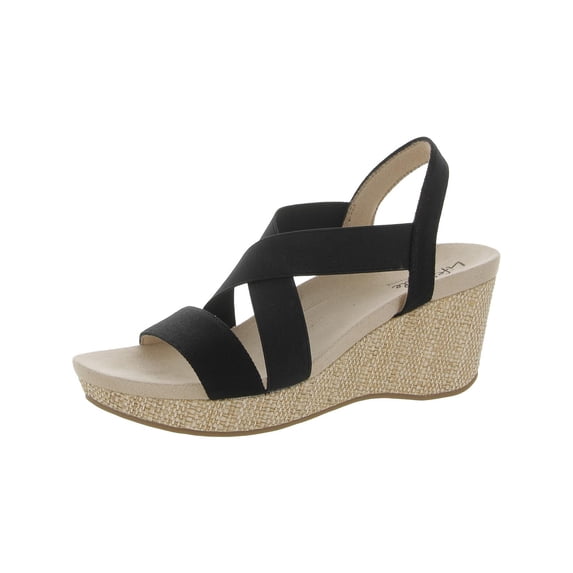 LifeStride Womens Delta 2 Open Toe Strappy Wedge Sandals