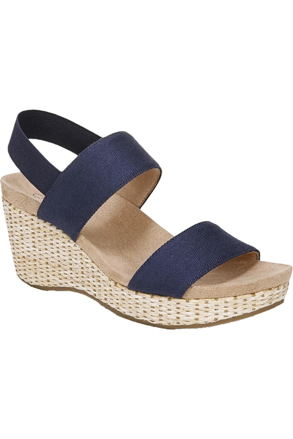 Womens Delta Slingback Ankle Strap Wedge Sandals