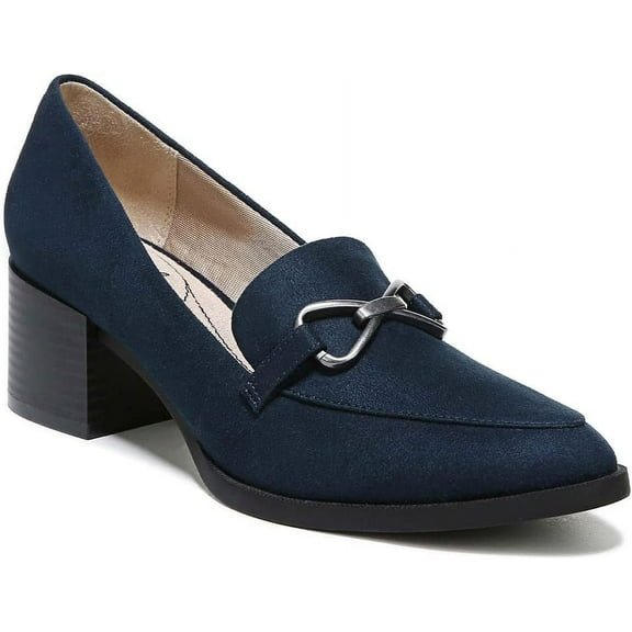 LifeStride Womens Devyn 2 Block Heel Loafer Lux Navy Fabric 8.5W