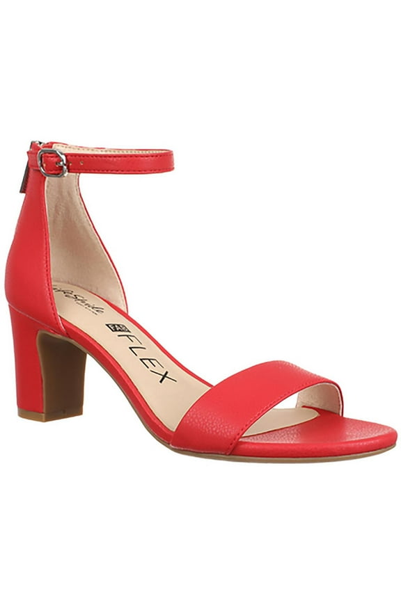 Womens Florence Pebbled Faux Leather Ankle Strap