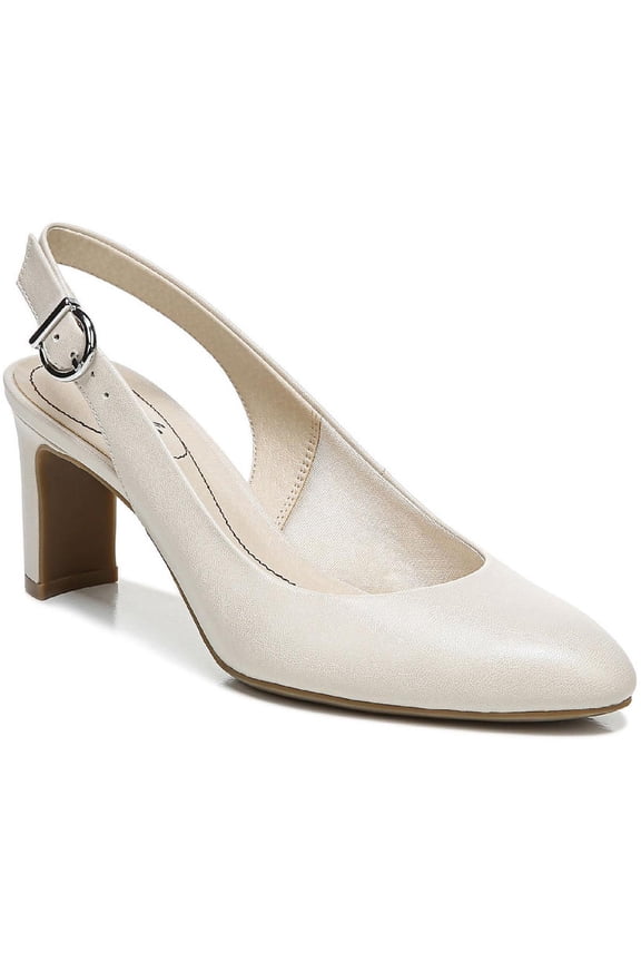 Womens Gigi Sling Faux Leather Slip On Dress Heels