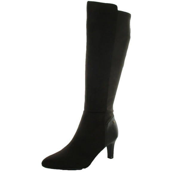 LifeStride Womens Gracie Faux Suede Heels Knee-High Boots