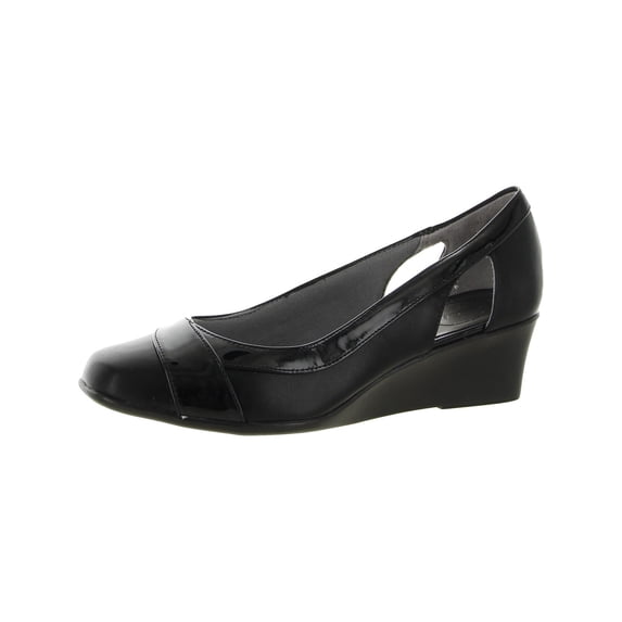 LifeStride Womens Grandeur Faux Leather Patent Trim Slip-On Sneakers