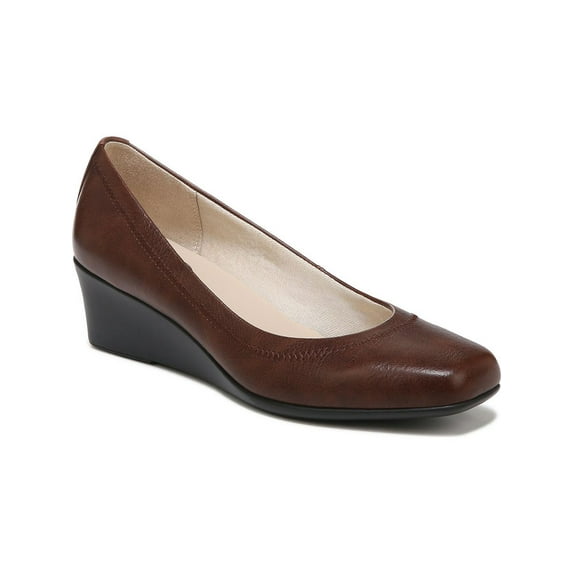 LifeStride Womens Groovy Faux Leather Slip On Wedge Heels