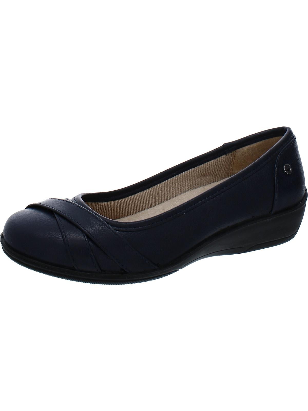LifeStride Womens I Loyal Faux Leather Closed Toe Ballet Flats