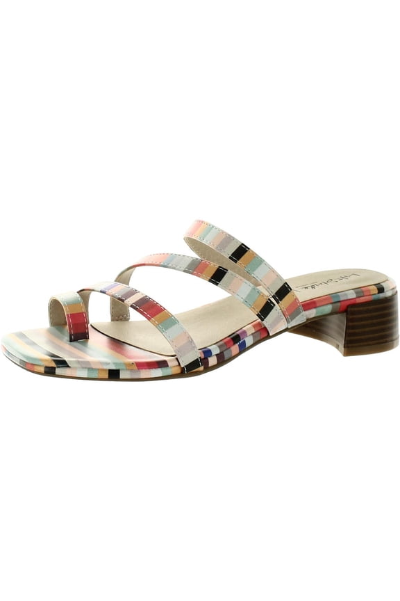 Womens Jasmine Faux Leather Toe Loop Heels