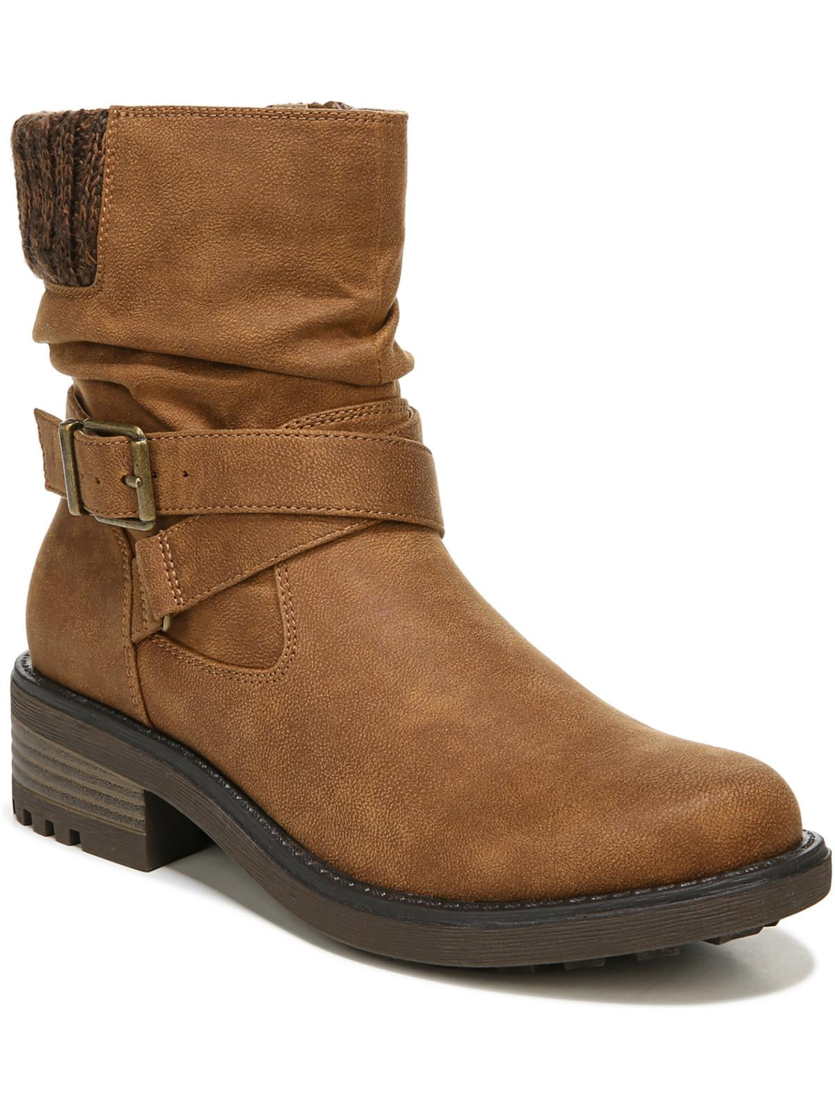 LifeStride Womens Katie Faux Leather Block Heel Ankle Boots