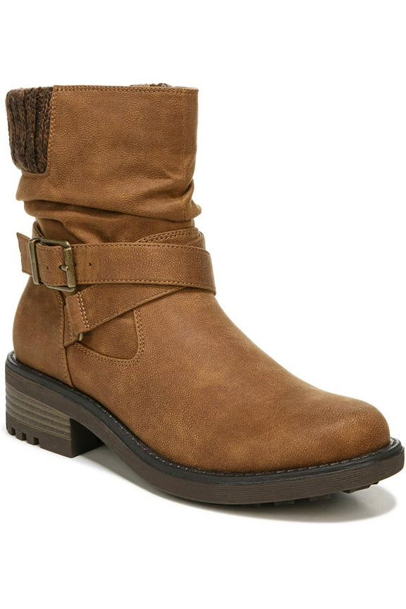 Womens Katie Faux Leather Slouchy Ankle Boots