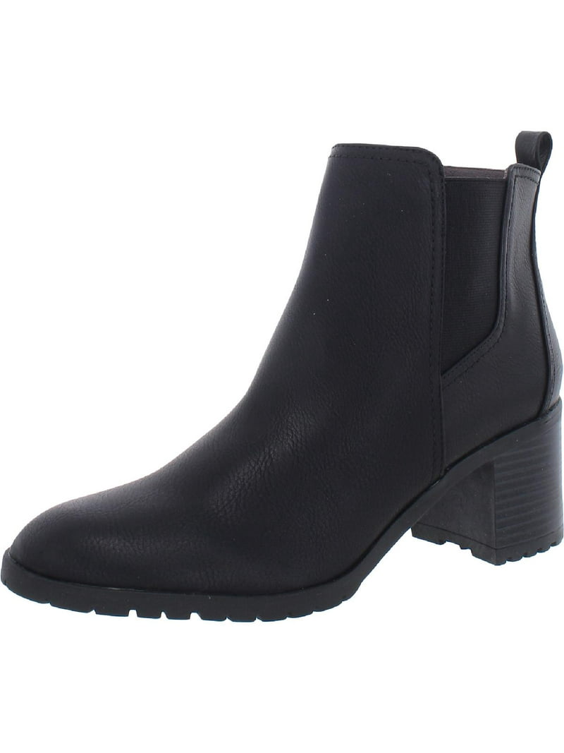 LifeStride Womens Mesa Faux Leather Block Heel Ankle Boots