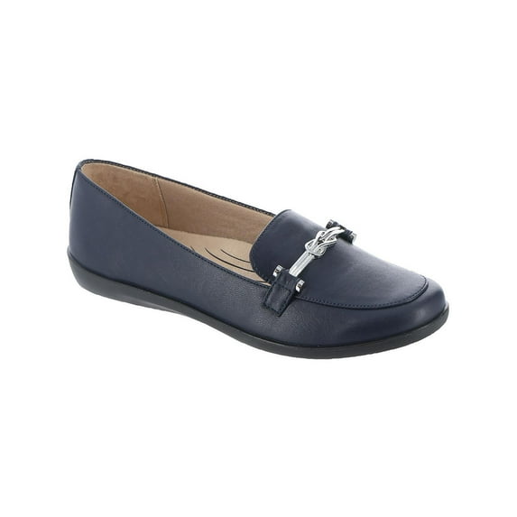 LifeStride Womens Nominate Faux Leather Embellished Loafers